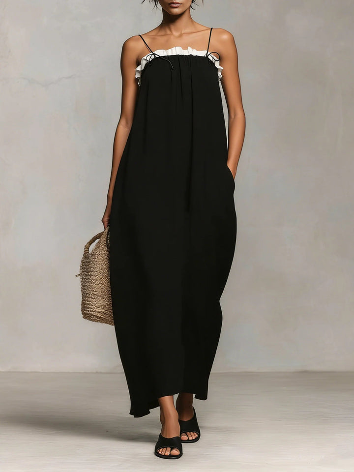 Mirelle™ | Maxikleid mit Farbblöcken und Spaghettiträgern