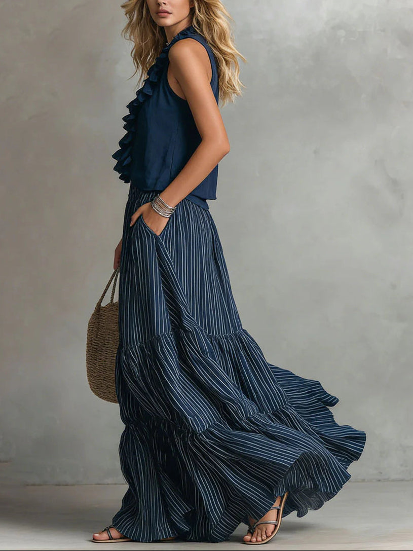 Naomi | Rüschendes Flow-Maxikleid