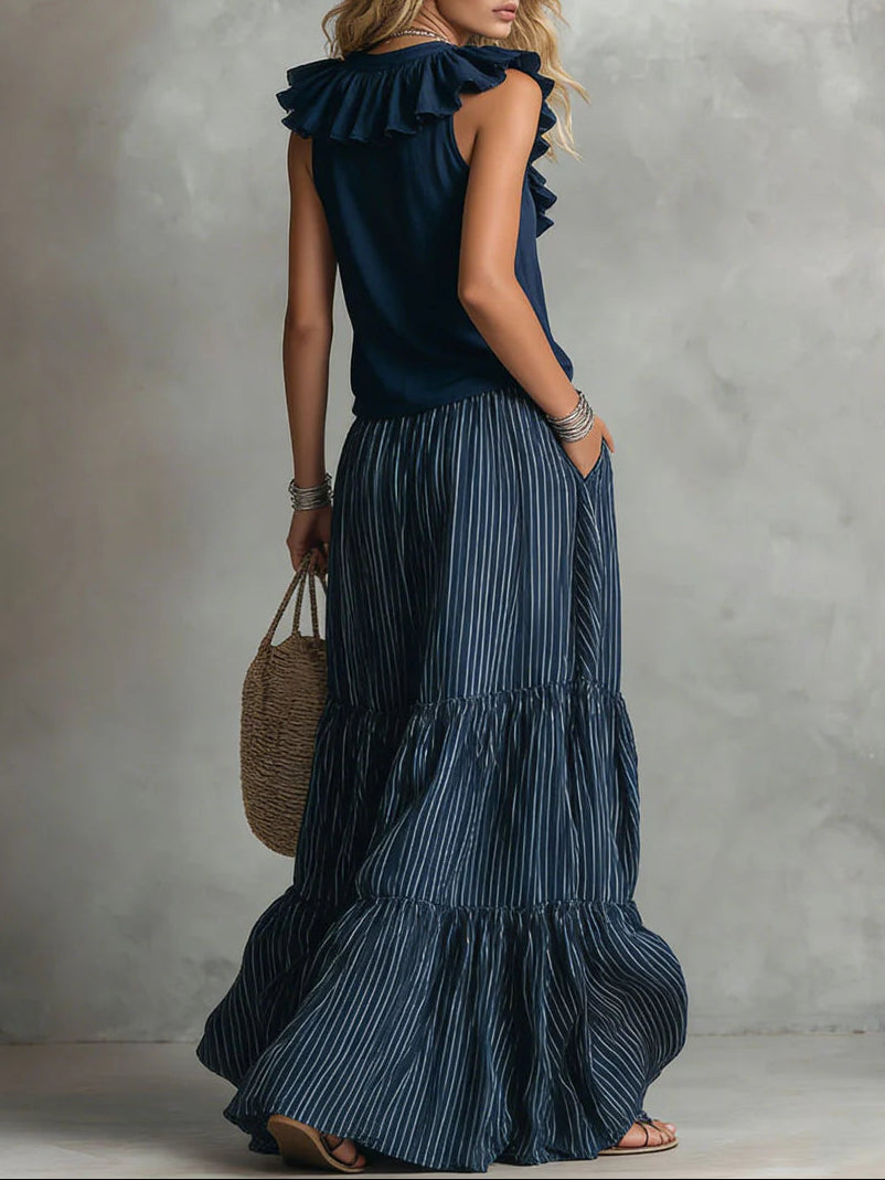 Naomi | Rüschendes Flow-Maxikleid