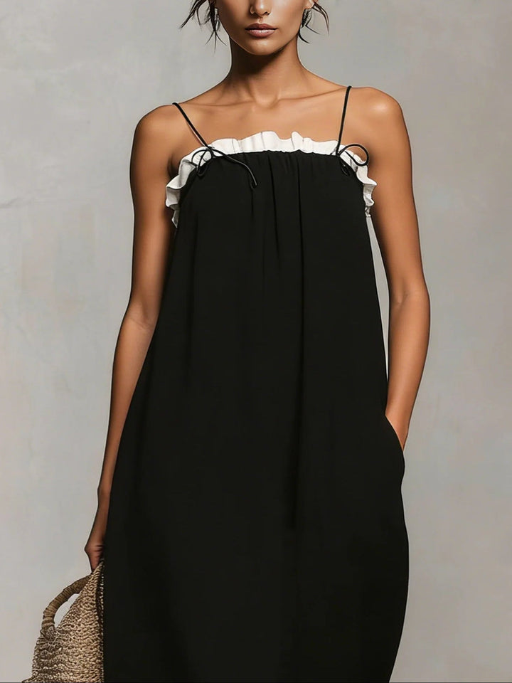 Mirelle™ | Maxikleid mit Farbblöcken und Spaghettiträgern