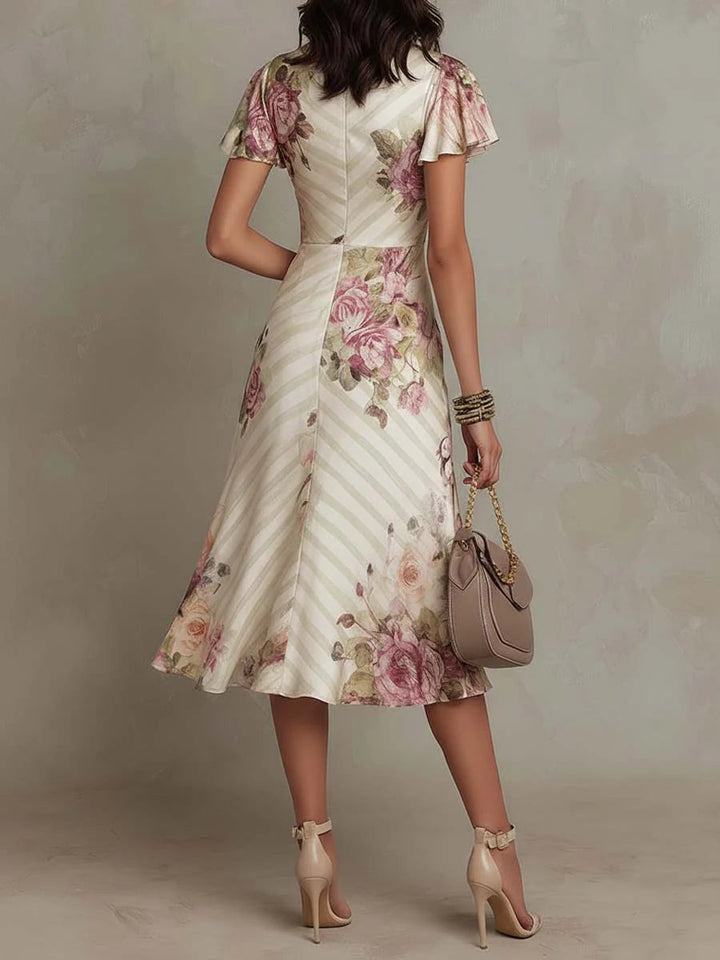 Elena | Floral Wickel-Midi-Kleid