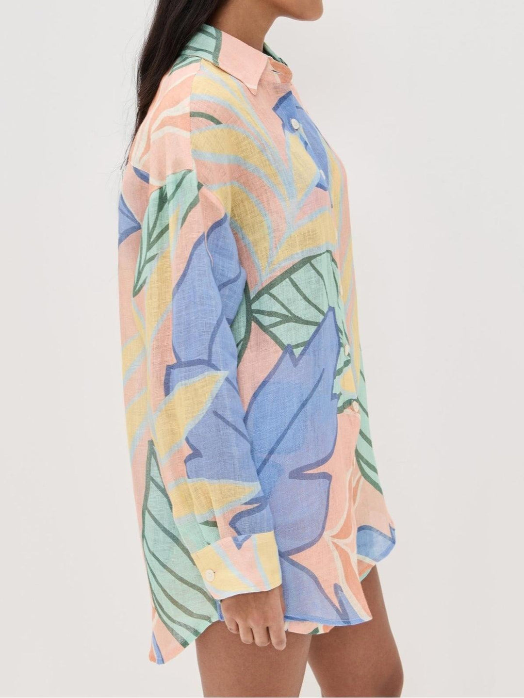 Amandine | Tropisches Blatt-Print Kurzset