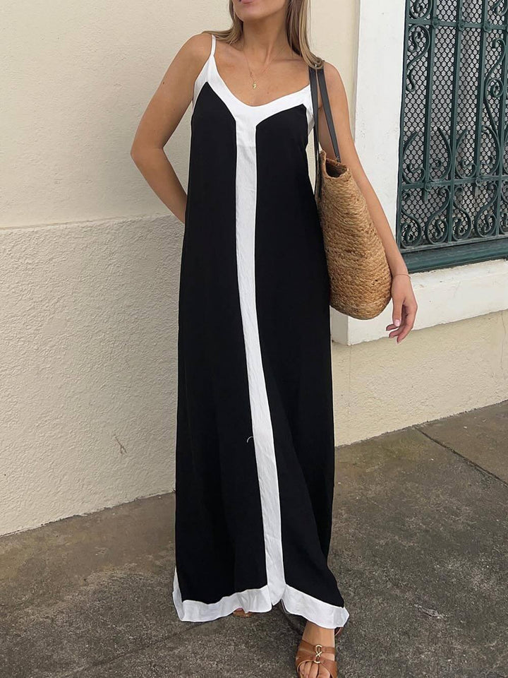 Nancy | Inselstil Lavechic Colorblock Midi Kleid Look