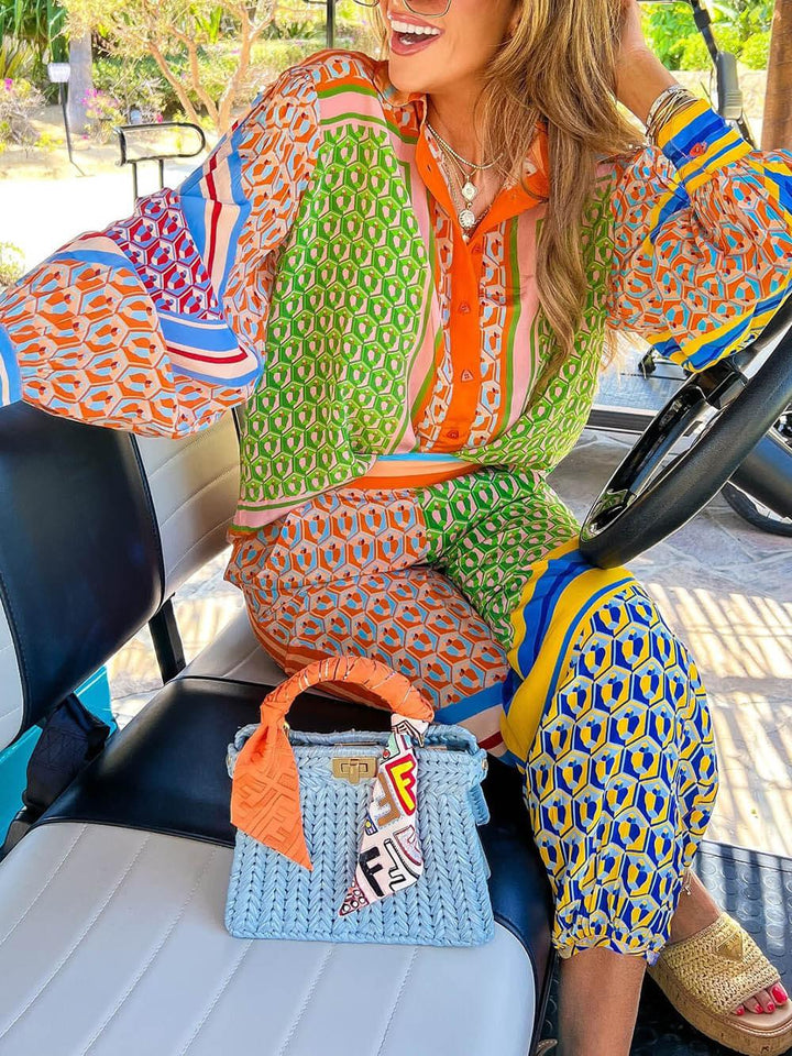 Josephine | Tropischer Look Farbige Einzigartige Bluse