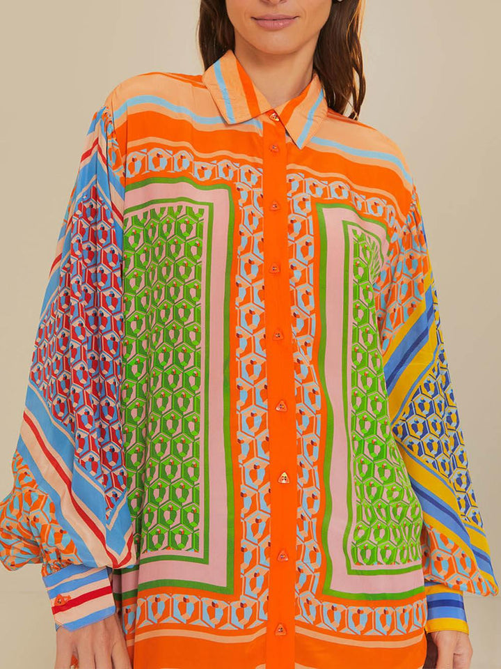 Josephine | Tropischer Look Farbige Einzigartige Bluse