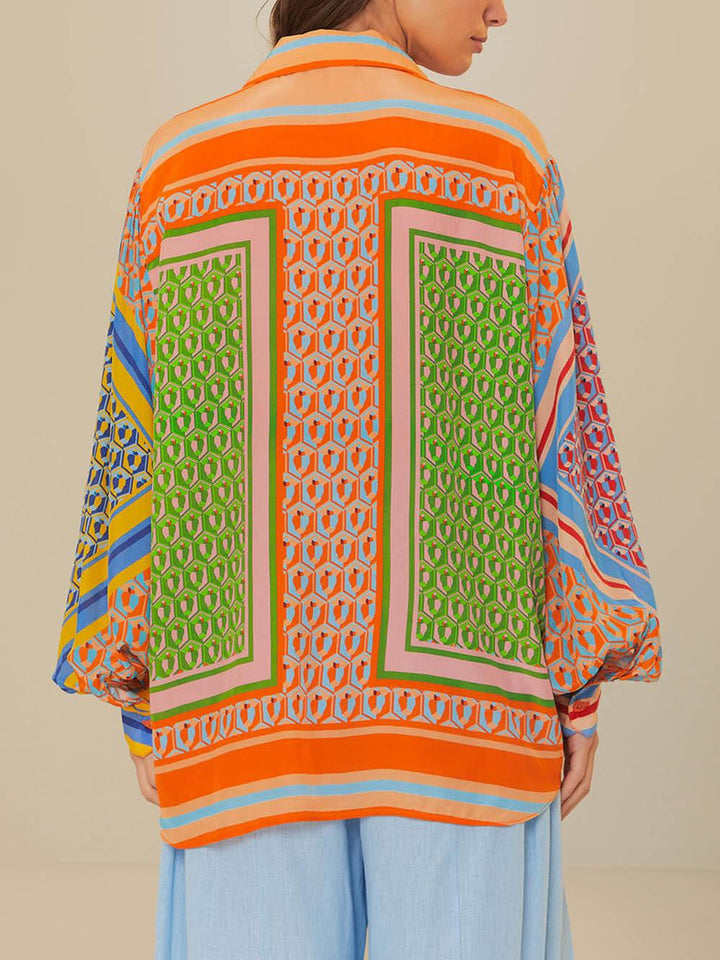 Josephine | Tropischer Look Farbige Einzigartige Bluse