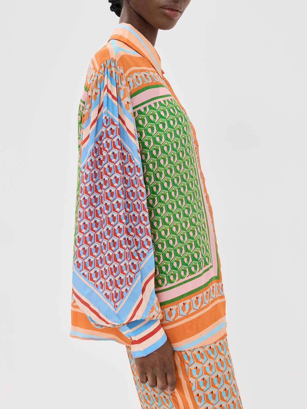 Josephine | Tropischer Look Farbige Einzigartige Bluse