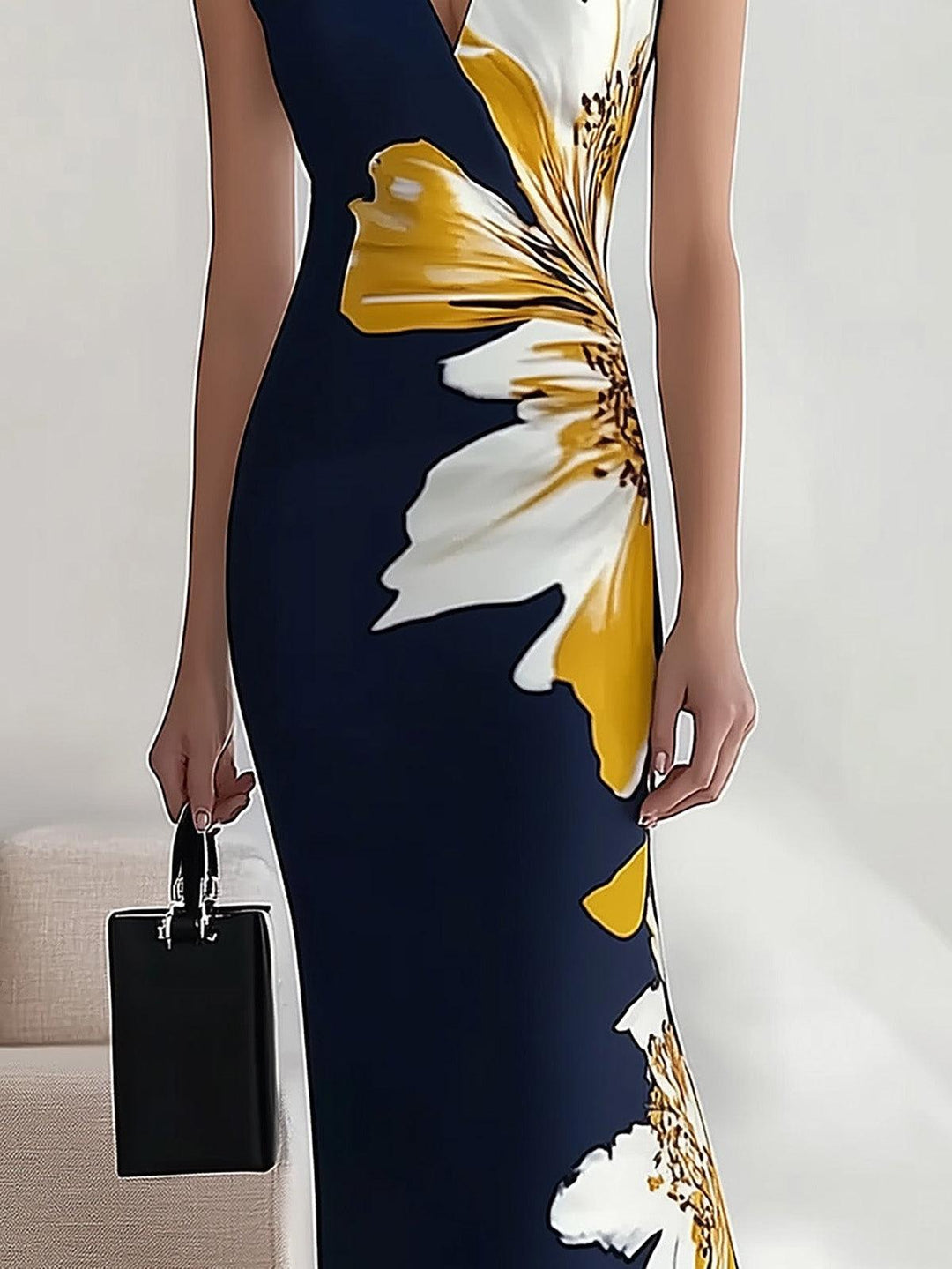 Lily | Strand Glam Elegantes Arbeitsplatz Festival Midi Kleid