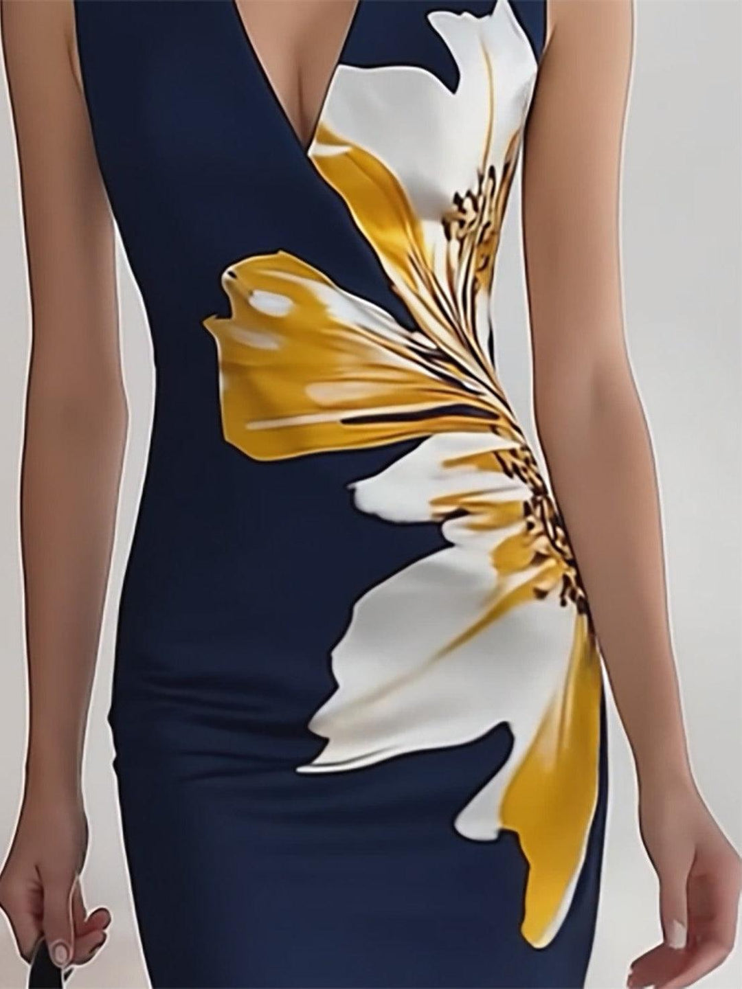 Lily | Strand Glam Elegantes Arbeitsplatz Festival Midi Kleid