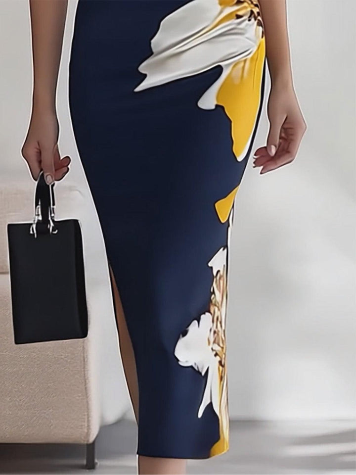 Lily | Strand Glam Elegantes Arbeitsplatz Festival Midi Kleid