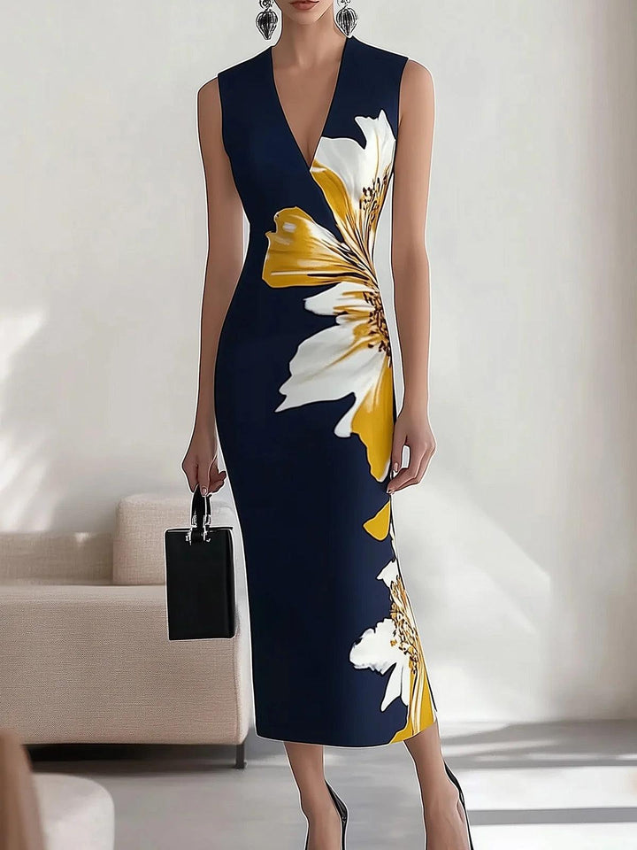 Lily | Strand Glam Elegantes Arbeitsplatz Festival Midi Kleid