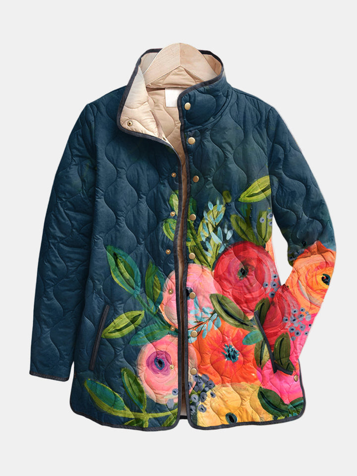 Amaya | Vintage Blumenmuster Steppjacke