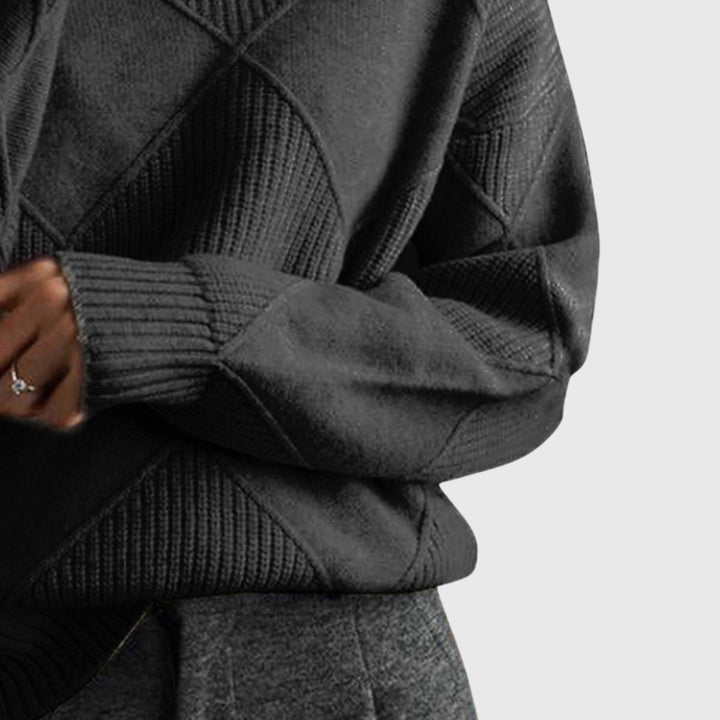Angela Moderner Geometrischer Rollkragenpullover