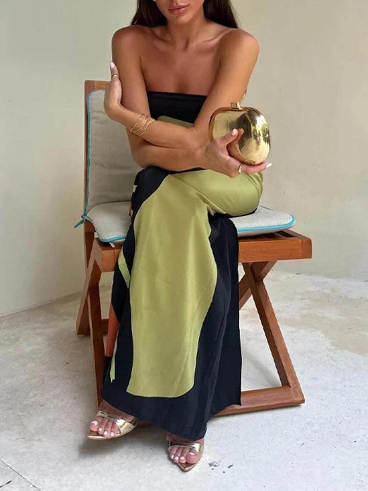 Joan | Küstlich Schicke Strapless Bedruckte Maxikleid für Partys