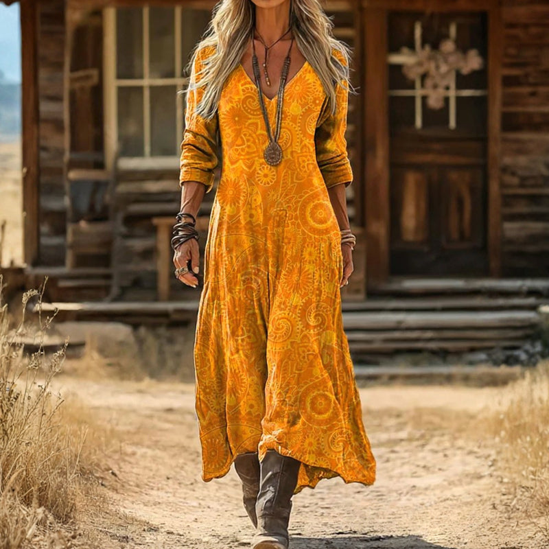 Evelyn | Vintage-inspiriertes lässiges Langarmkleid