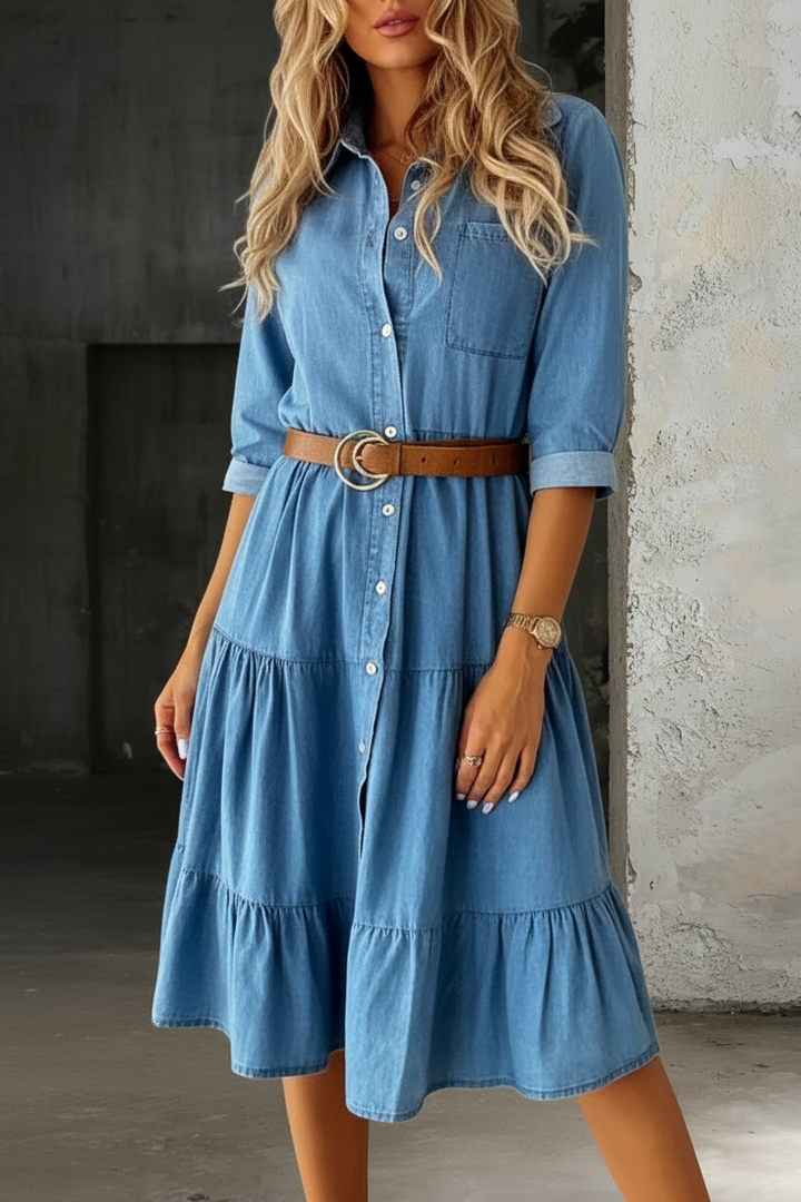Barbara | Lässiges elegantes Denim-Kleid