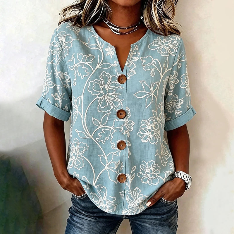 Élise™ | Vintage-Bluse mit floralem Muster