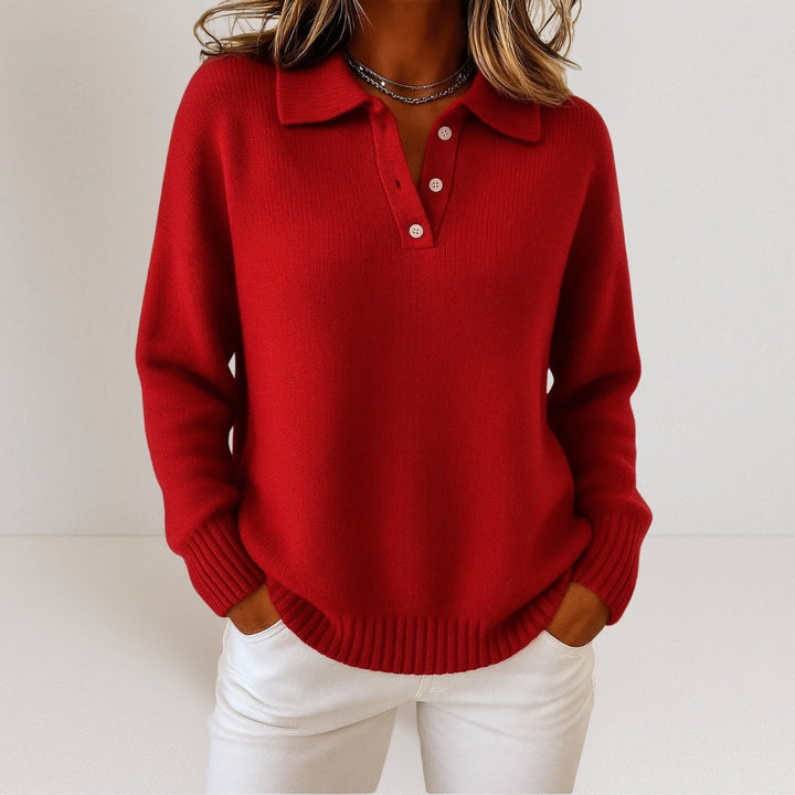 Olivia™ Weicher Strickpullover mit Kragen