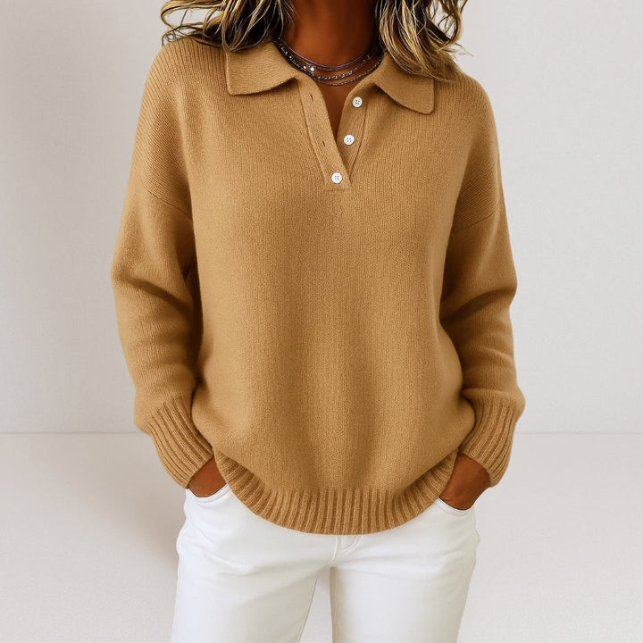 Olivia™ Weicher Strickpullover mit Kragen