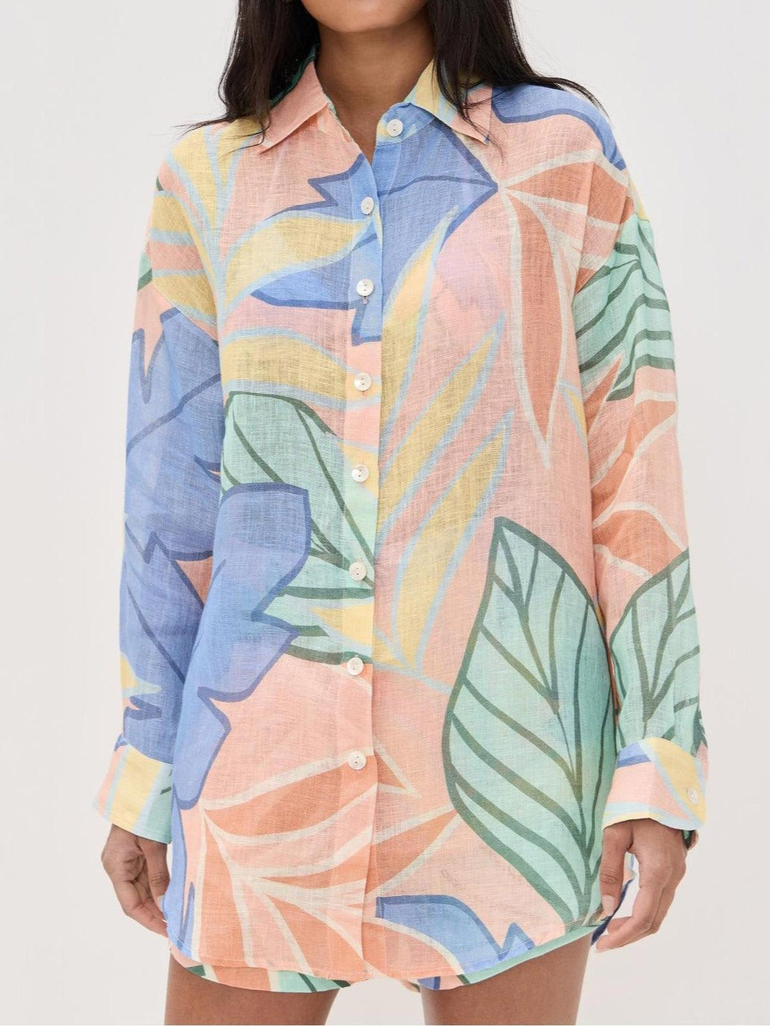 Amandine | Tropisches Blatt-Print Kurzset