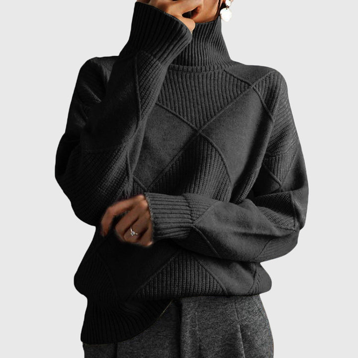 Angela Moderner Geometrischer Rollkragenpullover