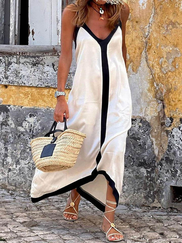 Nancy | Inselstil Lavechic Colorblock Midi Kleid Look
