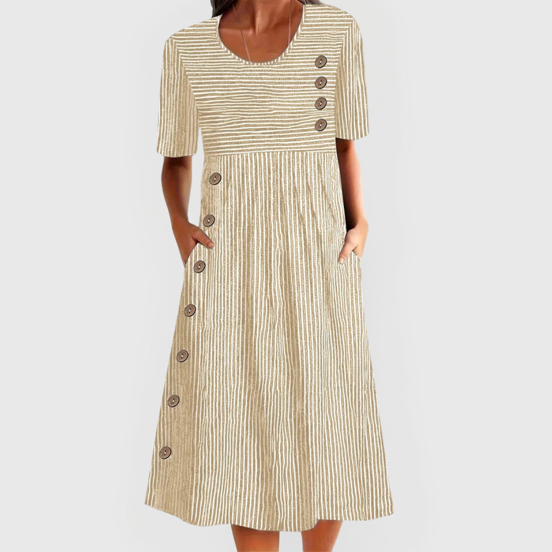 Wanda Gestreiftes Midi-Kleid