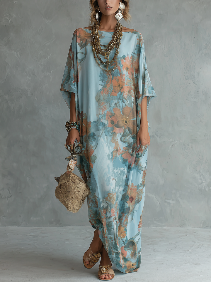 Luna | Entspanntes Floral-Kaftan-Kleid