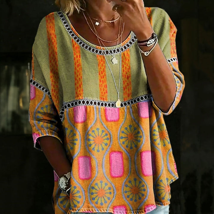 Élodie™ | Vintage lässige Bluse mit Print