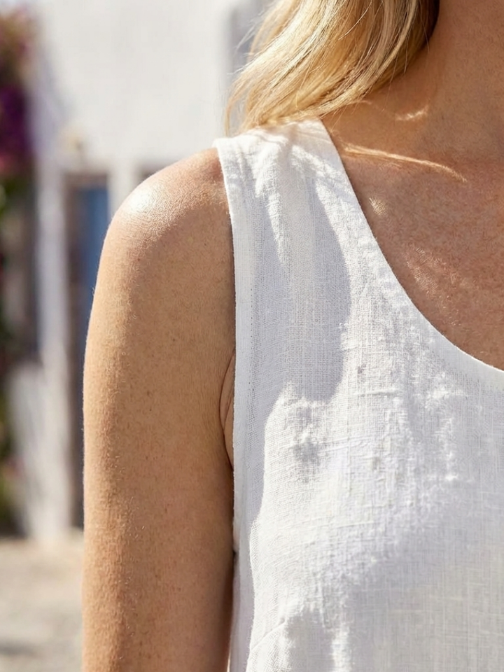 Ismera | Ärmelloses Midi-Kleid mit Rundhalsausschnitt
