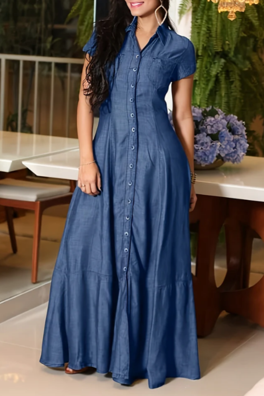 Mandy | Langes Denim-Kleid