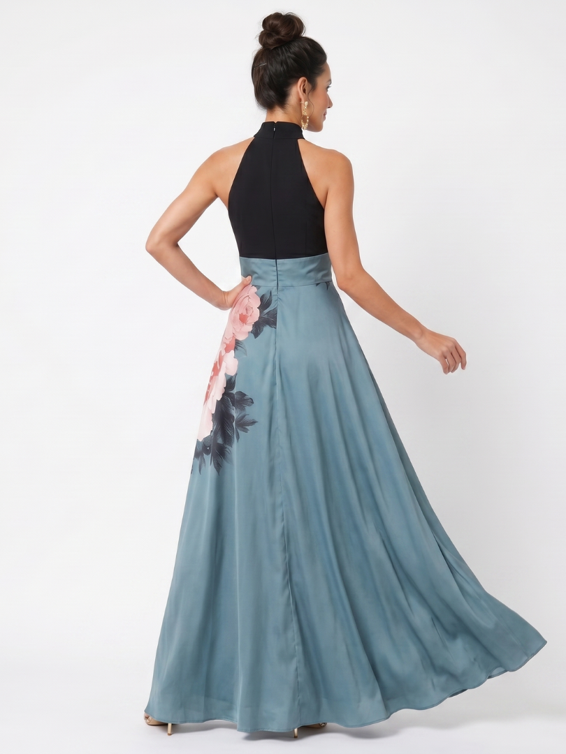 Olympas | Halter Bodice Blumenkleid Maxi Dress