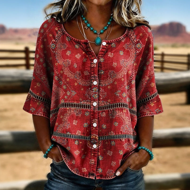 Aurore™ | Vintage-Bluse mit ethnischem Druck