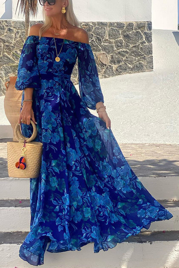 Lila™ Floral Off-Shoulder Maxikleid