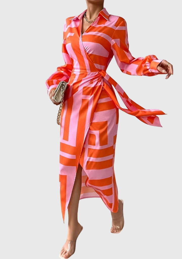 Everly | Elegantes Wickelkleid mit Print