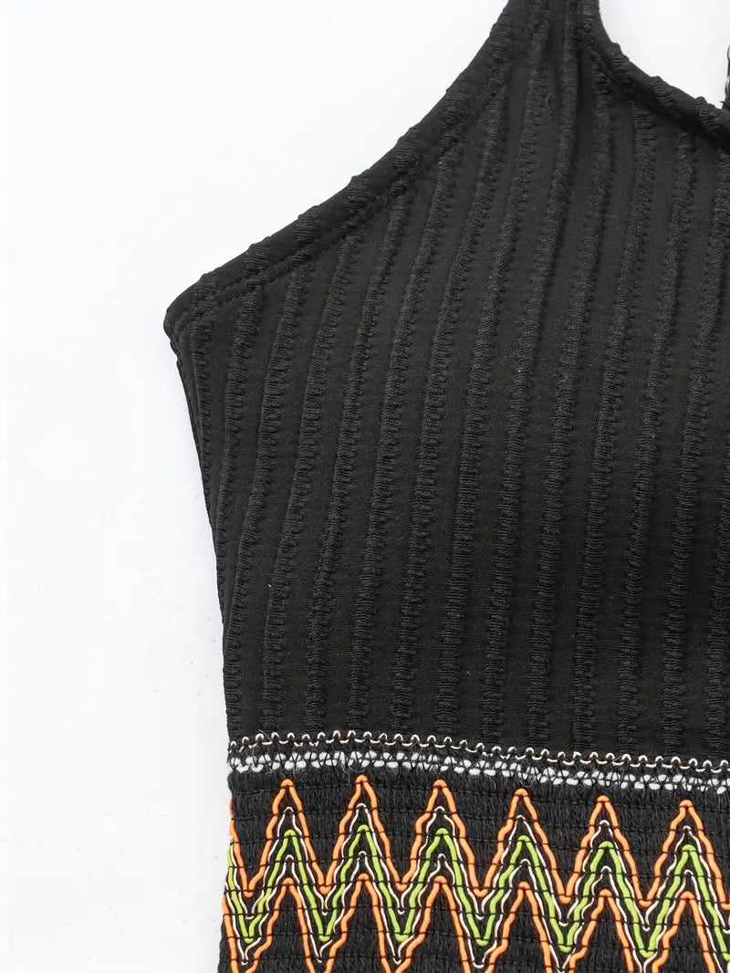 Bikini mit Rippendetail - Oberteil und Hohe Taille Slip
