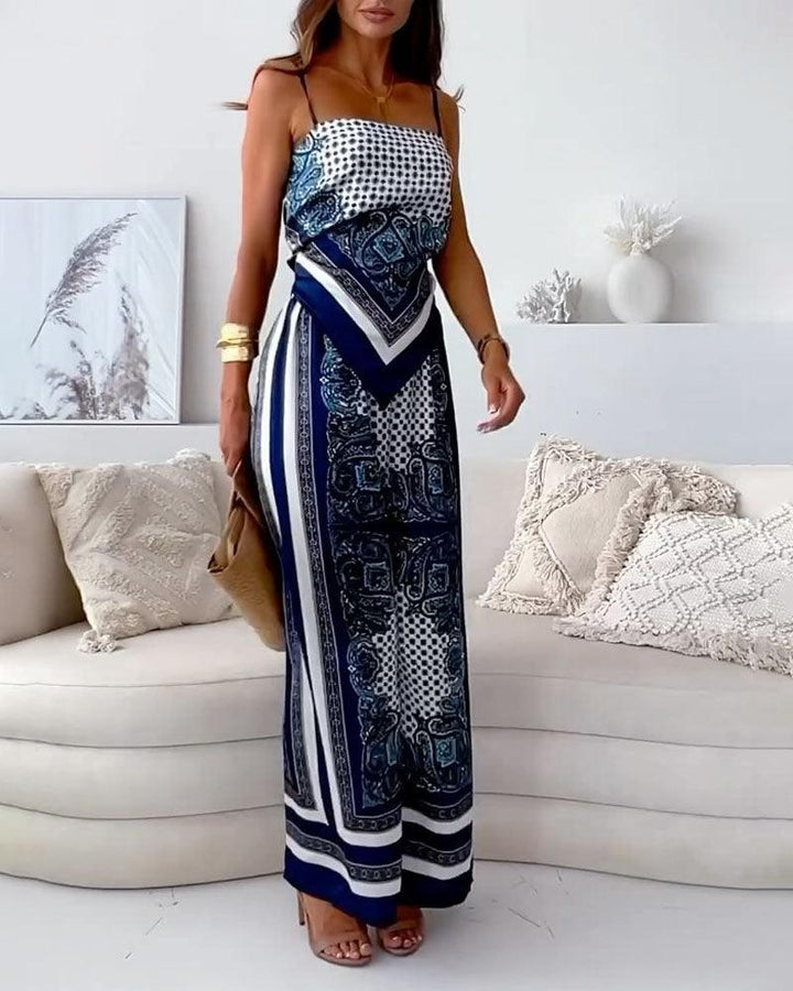 Helen | Urlaub Bereit Stilvolles Schnürweste & Hose Zweiteiliges Set Kleid