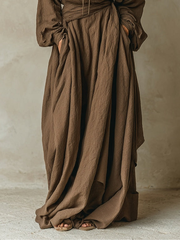 Aria | Fließendes Maxikleid mit Kapuze
