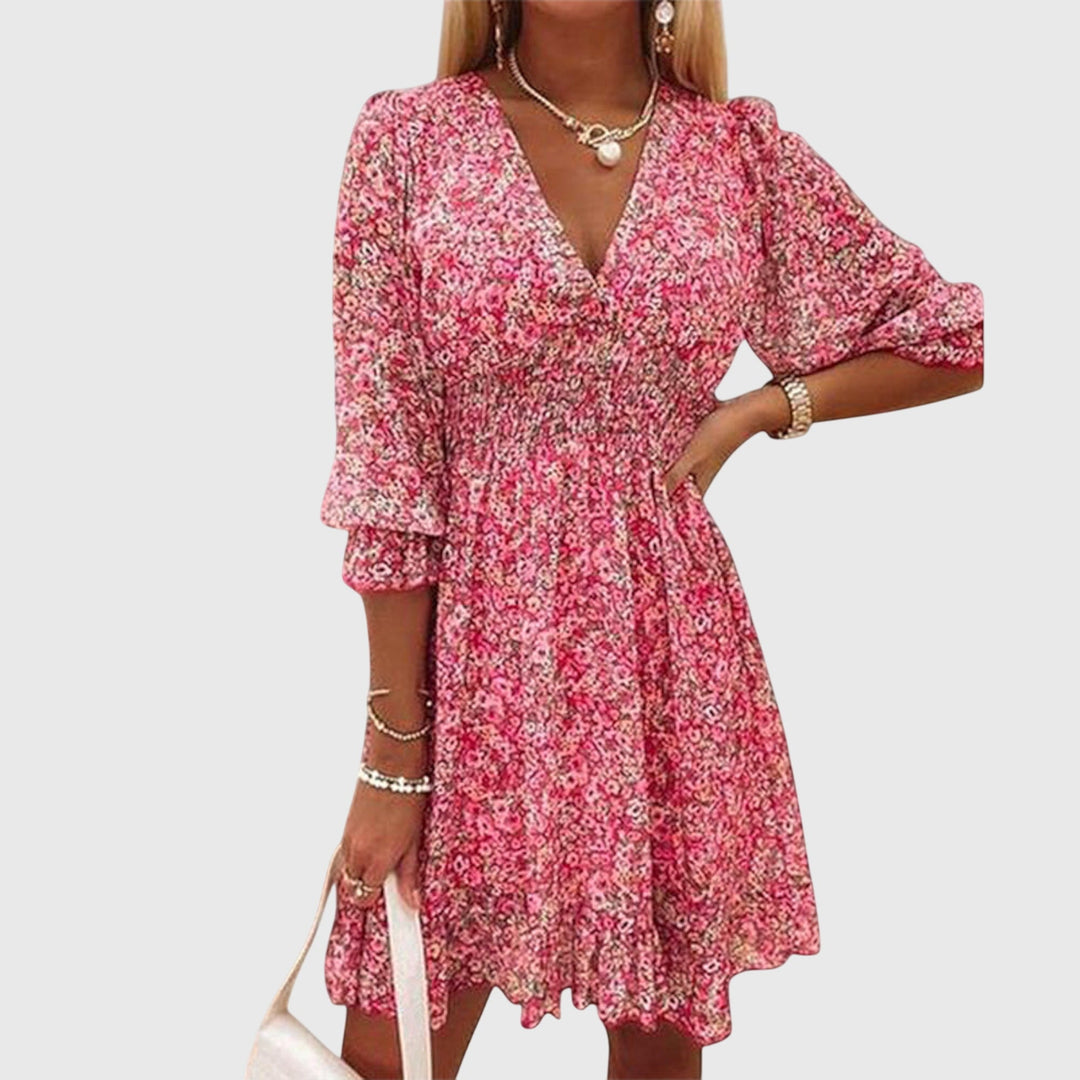 Clara | Blumenkleid mit Puffärmeln
