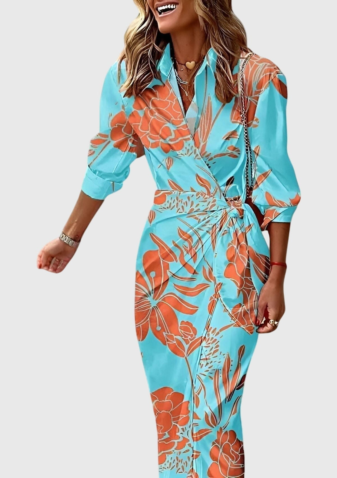 Everly | Elegantes Wickelkleid mit Print