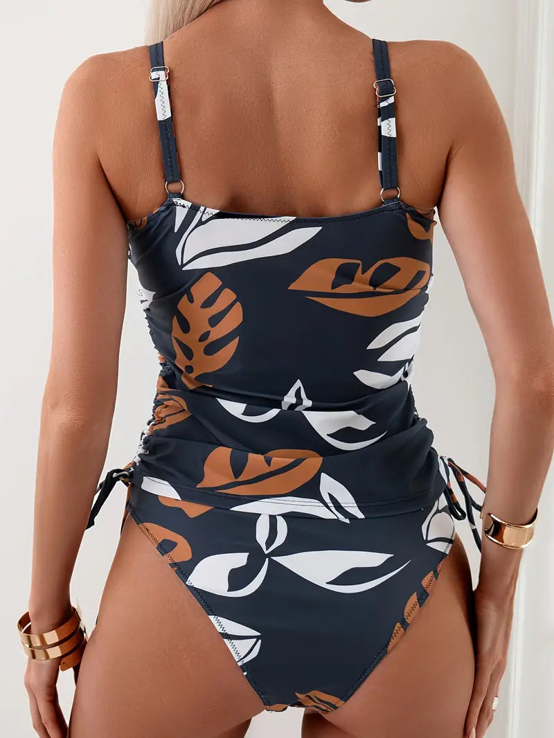 Tankini Vénus - Bikini mit tropischem Blattmuster