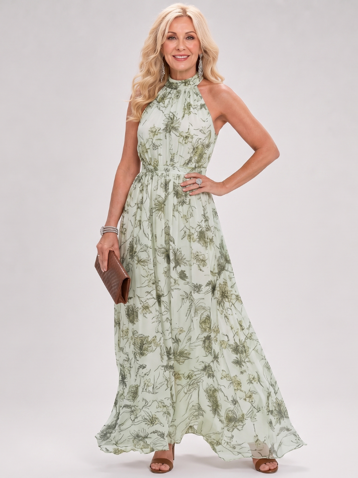 Guinevere | Florales Print Fließendes Midi Kleid