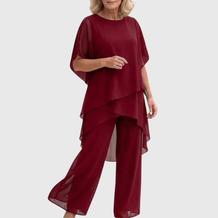 Linda | Anzug mit drapierten Palazzo-Hosen