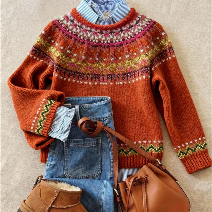 Simona™ | Eleganter Vintage Strickpullover