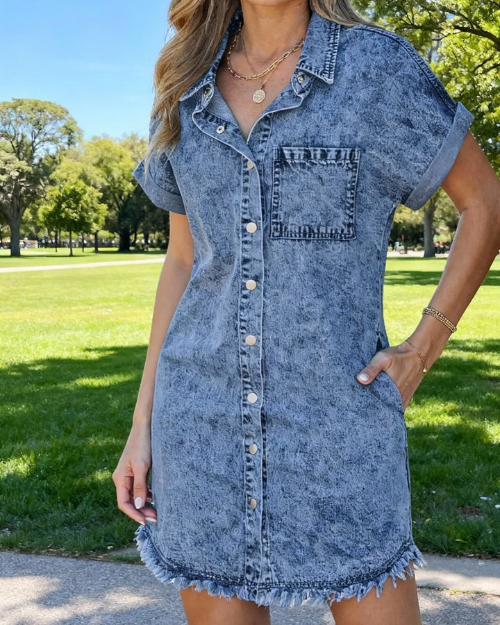 Kaelia | Denim Hemdkleid