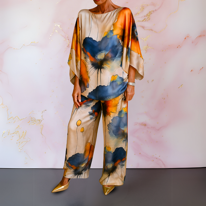 Maelora™ | Satin Zweiteiliges Damen-Set