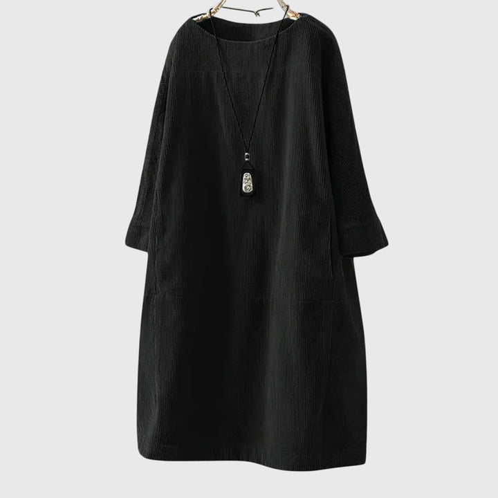 Grace | Lässiges Cord-Midi-Kleid