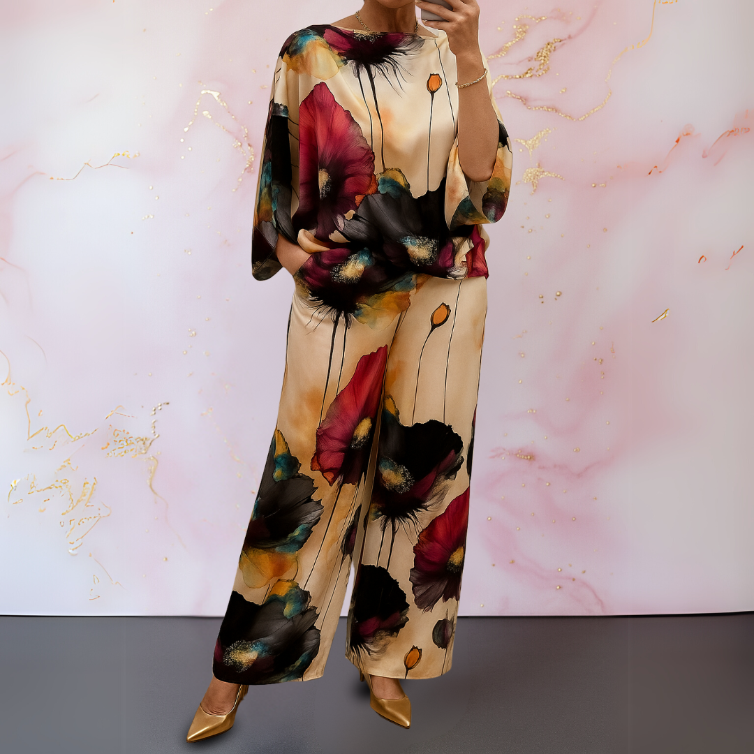 Maelora™ | Satin Zweiteiliges Damen-Set