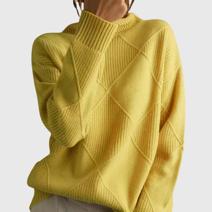 Angela Moderner Geometrischer Rollkragenpullover