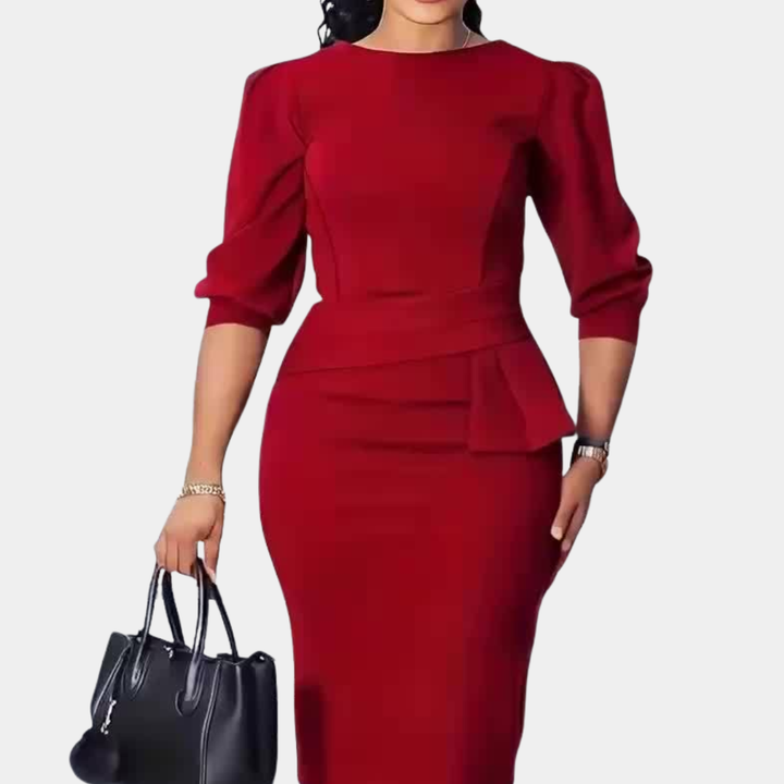 Claudine Bloom | Raffiniertes Rüschenshirt Midi-Kleid